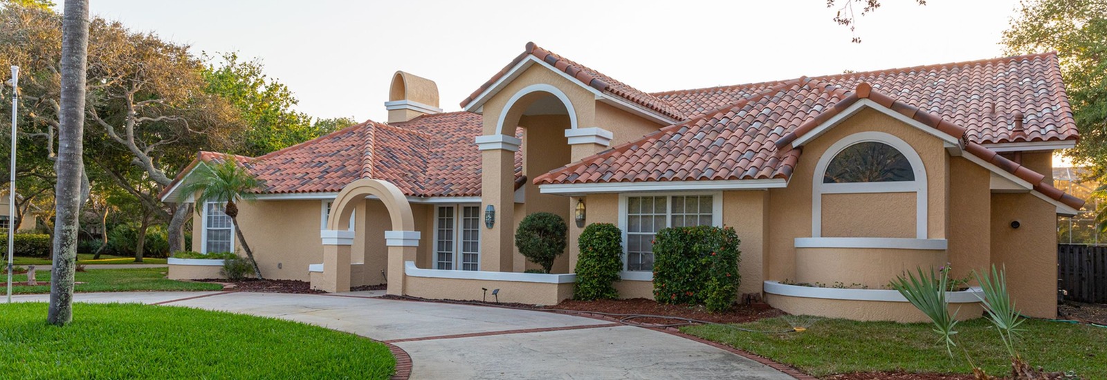 House with terracotta roof tiles